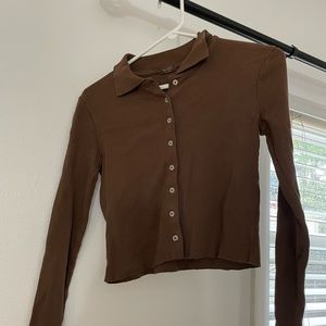 S/M Brown Collared Shirt